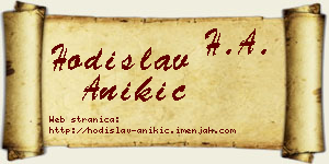 Hodislav Anikić vizit kartica
